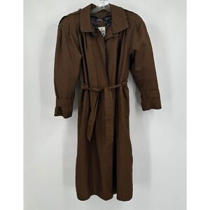 J Gallery Petite Womens Vintage Trench Coat Size 8P Old Money‎ Classic Preppy